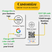 Visite Carte de demande d'avis Google avec logo et QR Cod