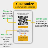 Visite Carte de demande d'avis Google avec logo et QR Cod
