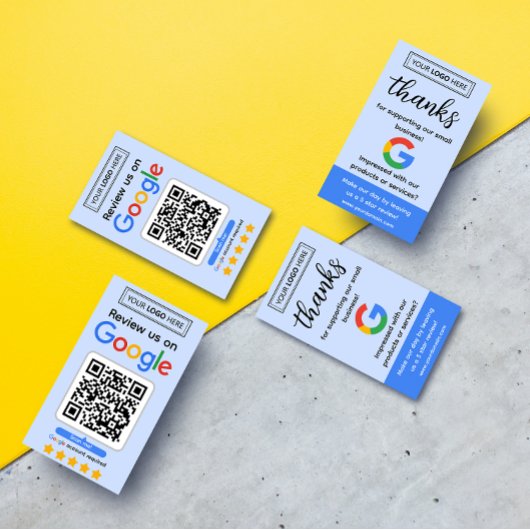 Visite Carte de demande d'avis Google avec logo et QR Cod