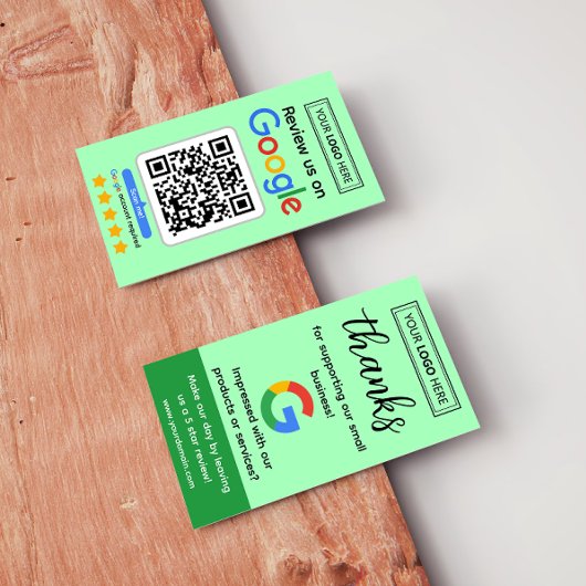 Visite Carte de demande d'avis Google avec logo et QR Cod