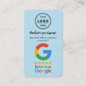 Visite Carte de demande d'avis Google avec logo et QR Cod (Devant)
