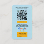 Visite Carte de demande d'avis Google avec logo et QR Cod (Dos)