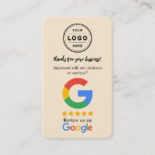 Visite Carte de demande d'avis Google avec logo et QR Cod (Devant)