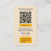 Visite Carte de demande d'avis Google avec logo et QR Cod (Dos)