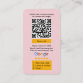 Visite Carte de demande d'avis Google avec logo et QR Cod (Dos)