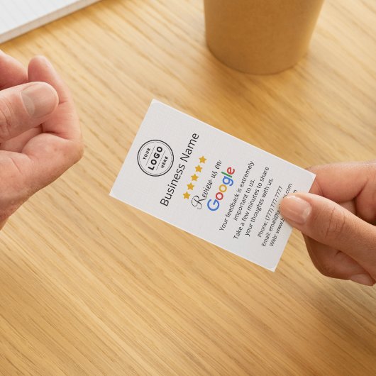 Visite Carte de demande d'avis Google avec QR code