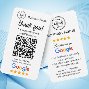 Visite Carte de demande d'avis Google avec QR code