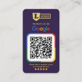 Visite Carte de demande d'avis Google avec QR Code Deep P (Devant)