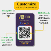 Visite Carte de demande d'avis Google avec QR Code Deep P