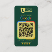 Visite Carte de demande d'avis Google avec QR Code Émerau (Devant)