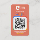 Visite Carte de demande d'avis Google avec QR Code Terrac (Devant)