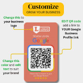 Visite Carte de demande d'avis Google avec QR Code Terrac