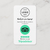 Visite Carte de demande d'avis TripAdvisor avec QR Code (Devant)