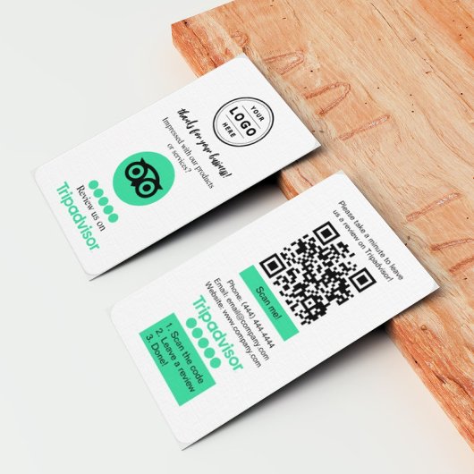 Visite Carte de demande d'avis TripAdvisor avec QR Code