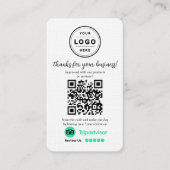 Visite Carte de demande d'avis TripAdvisor avec QR Code (Devant)