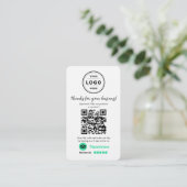 Visite Carte de demande d'avis TripAdvisor avec QR Code (Debout devant)