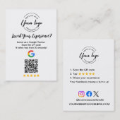 Visite Carte de demande de commentaires clients avec code (Devant / Derrière)