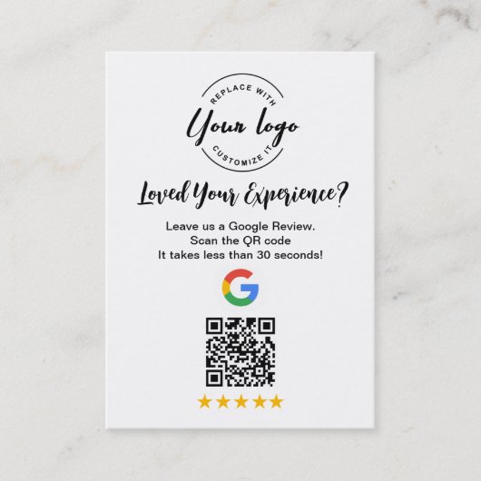 Visite Carte de demande de commentaires clients avec code (Devant)