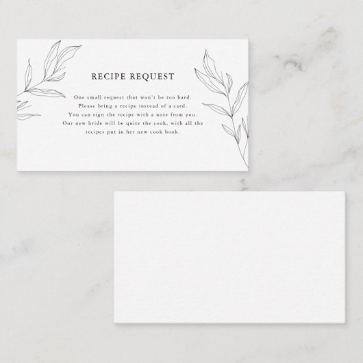 Visite Carte de demande de feuille de feuille de feuillag (Devant / Derrière)