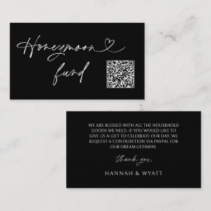 Visite Carte de demande de lune de miel avec code QR pour