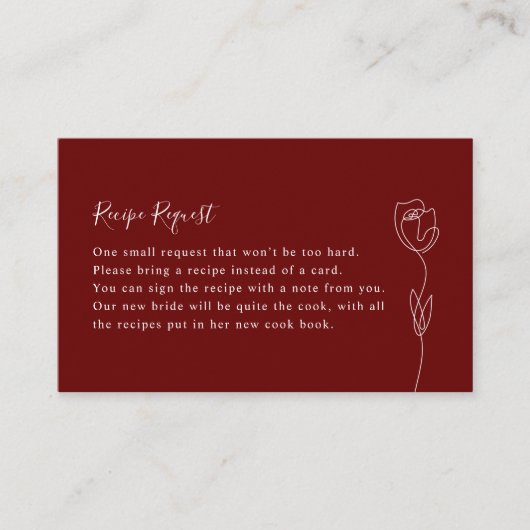 Visite Carte de demande de recette d'illustration florale (Devant)