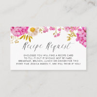 Carte de demande de recette Magenta Watercolor Hyd