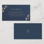 Visite Carte de demande de recette marine et feuillage ro (Devant / Derrière)