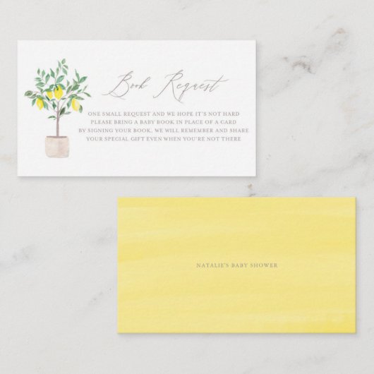 Visite Carte de demande de réservation de douche citron a (Devant / Derrière)