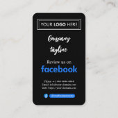 Visite Carte de demande de révision Facebook avec logo et (Dos)