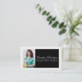 Visite Carte de design en noir et blanc (Debout devant)