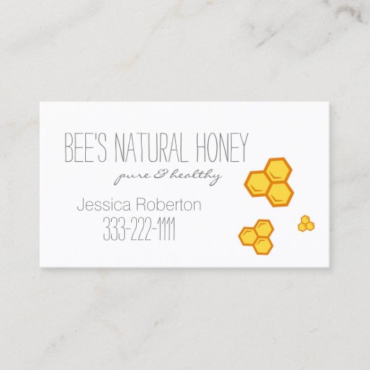 Visite Carte de design Honey Vendeur Beekeeper Honeypeb (Devant)