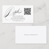 Visite Carte de détails de calligraphie élégante avec cod (Devant / Derrière)