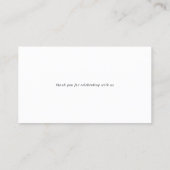 Visite Carte de détails de calligraphie élégante avec cod (Dos)