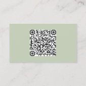 Visite Carte de détails de mariage à code QR floral vert (Dos)