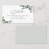 Visite Carte de détails de mariage avec code QR Greenery (Devant / Derrière)