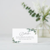 Visite Carte de détails de mariage avec code QR Greenery (Debout devant)