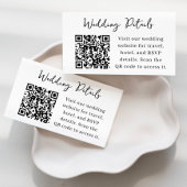 Visite Carte de détails de mariage avec QR Code