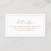Visite Carte de détails du site web du Mariage simple (Devant)