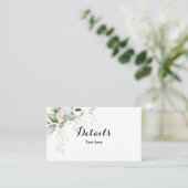 Visite Carte de détails mariage Eucalyptus vert (Debout devant)