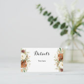 Visite Carte de détails mariage floral d'automne (Debout devant)