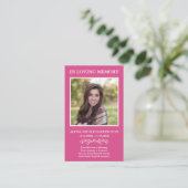 Visite Carte de deuil photo simple moderne (Debout devant)