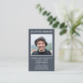 Visite Carte de deuil photo simple moderne (Debout devant)