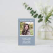 Visite Carte de deuil photo simple moderne (Debout devant)