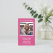 Visite Carte de deuil photo simple moderne (Debout devant)