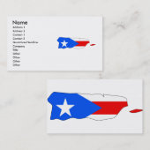 Visite Carte de drapeau de Porto Rico (Devant / Derrière)