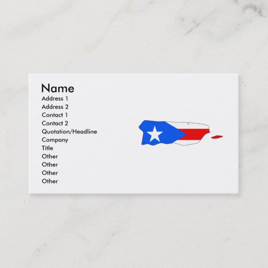 Visite Carte de drapeau de Porto Rico (Devant)