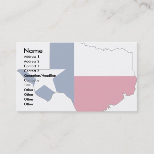 Visite Carte de drapeau du Texas (Devant)