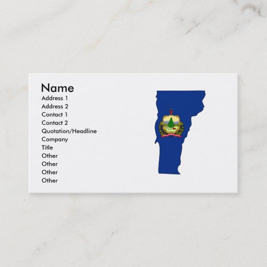 Visite Carte de drapeau du Vermont (Devant)