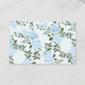 Visite Carte de fermeture à rabat bleu floral éléphant (Dos)