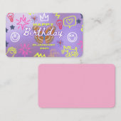 Visite Carte de fête d'anniversaire dynamique (Devant / Derrière)